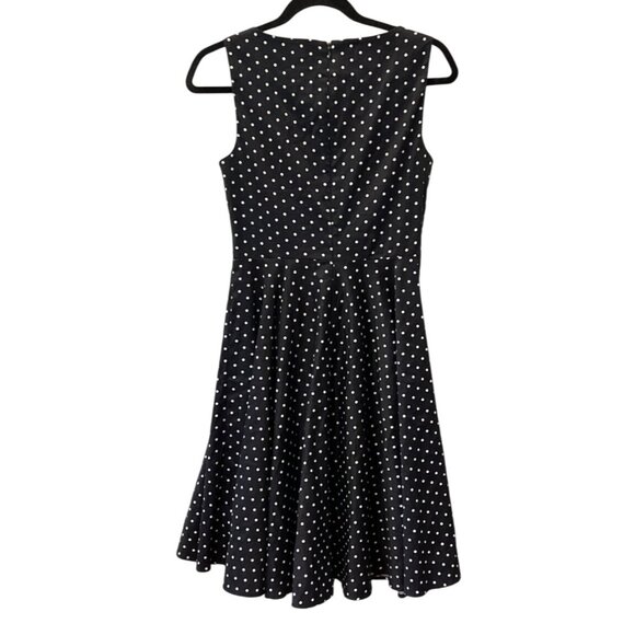 Grace Karin Polka Dot Dress Sleeveless Black White Fit and Flare Pin Up 60s Sz M - Picture 5 of 11